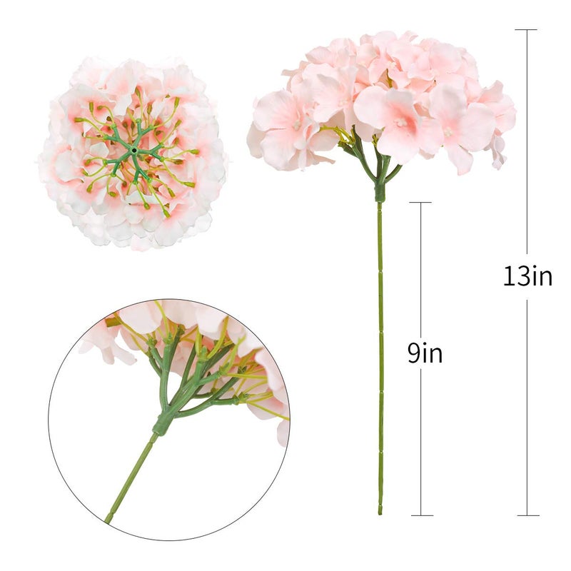 Tifuly Hydrangea Artificial Flowers -12 pcs Realistic Fake Hydrangea Silk Flowers with Stems Faux Hydrangea Flowers Heads for Office Home Party Wedding Centerpiece DIY Floral Decor (Pink) - Image 2